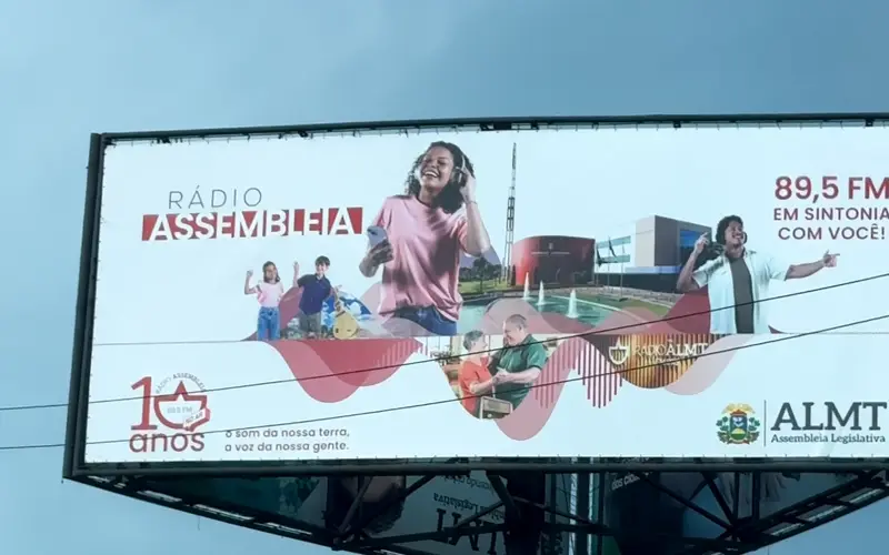 Outdoor da Rádio Assembleia, da ALMT